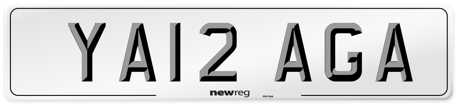 YA12 AGA Number Plate from New Reg